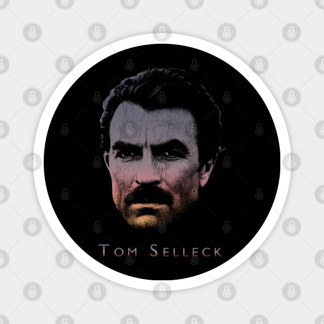 80s Retro  Tom Selleck Magnet by DudiDama.co